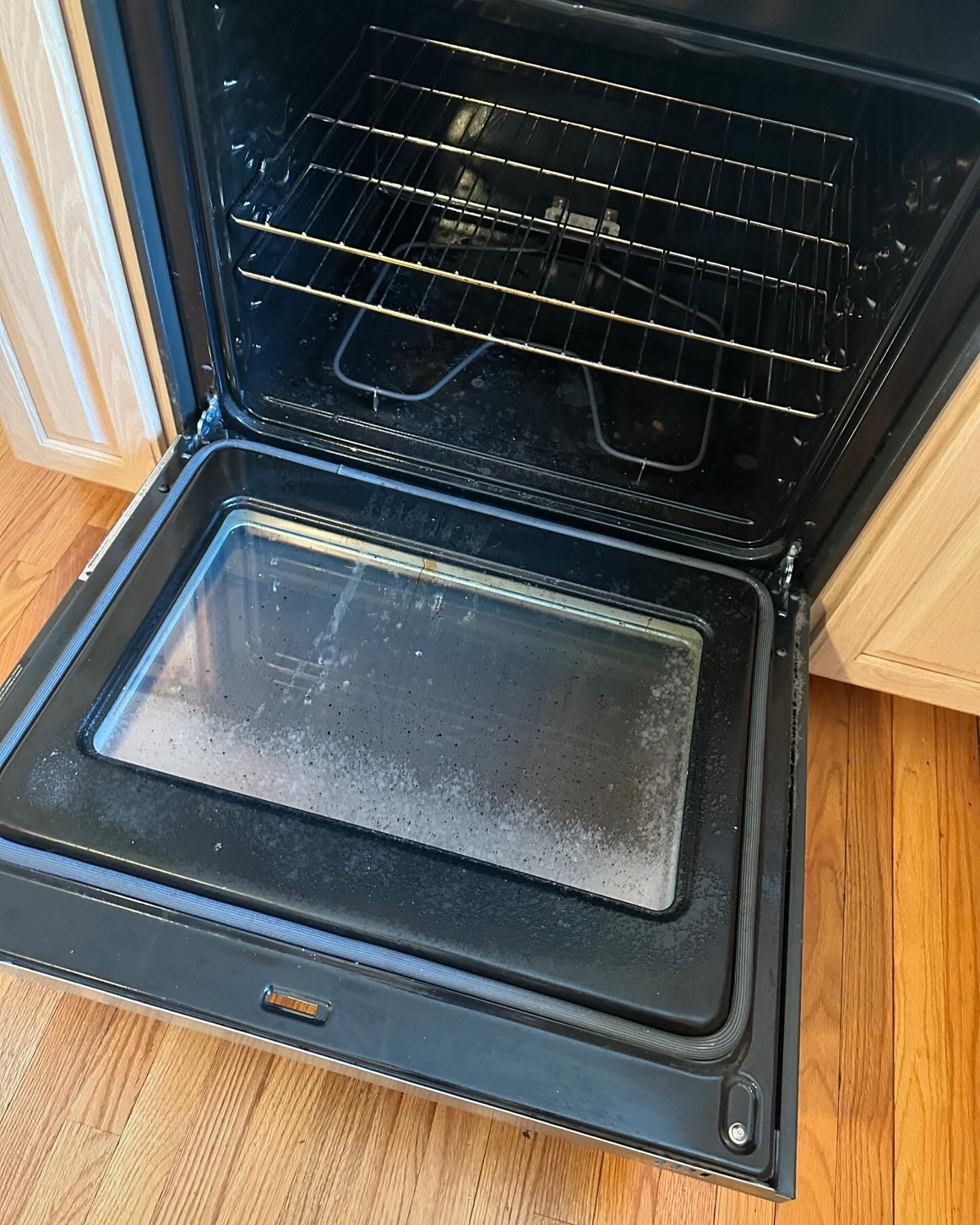 Before: a greasy oven in need of a deep clean