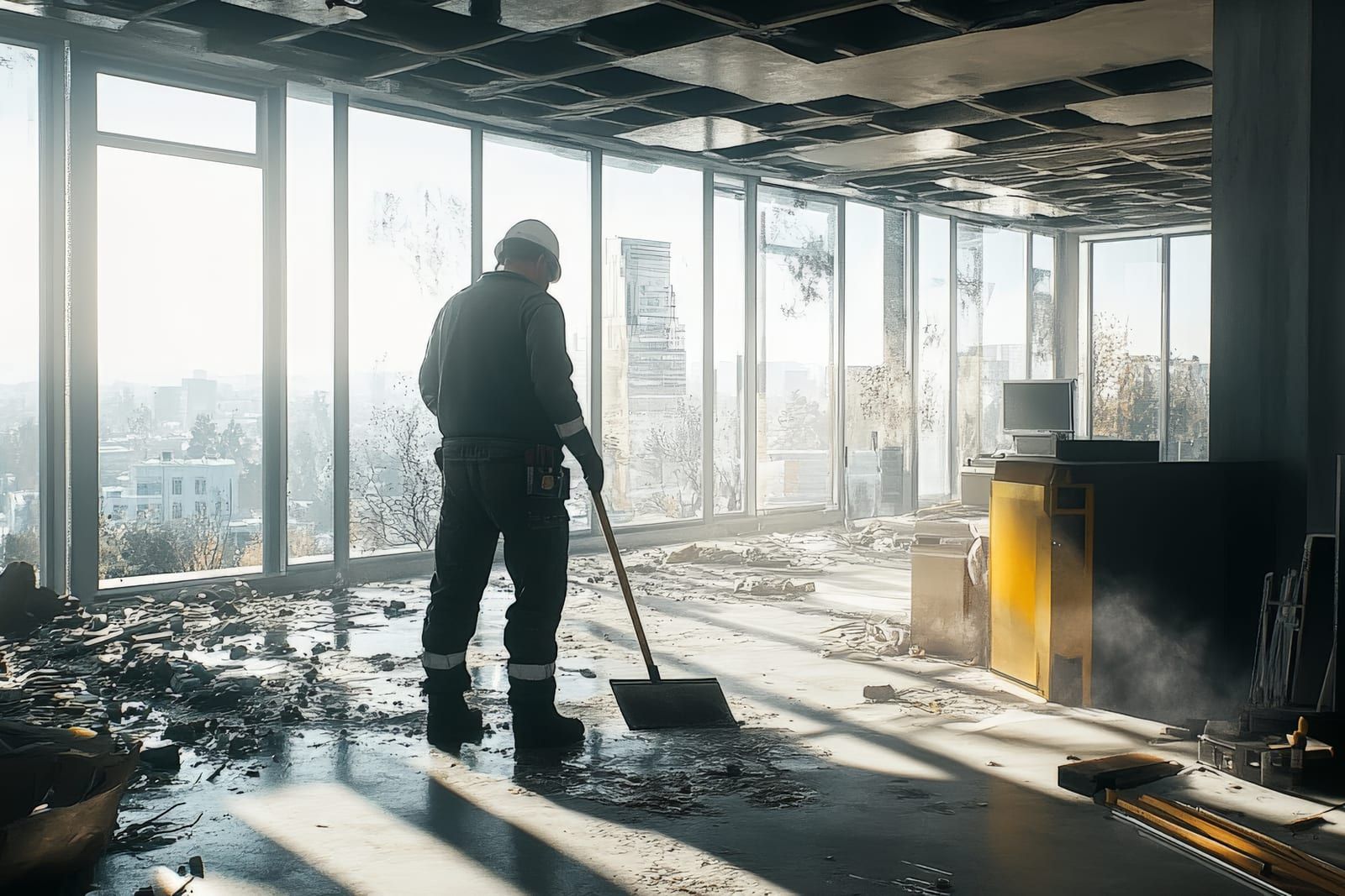 A clean commercial space maintained by Trinal Cleaning Services